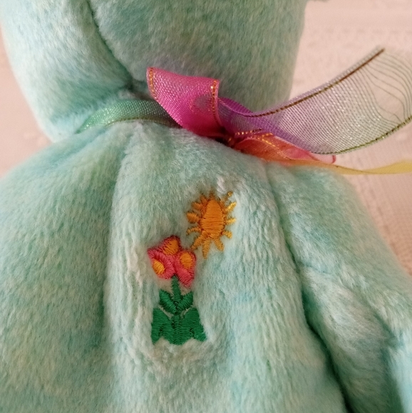 🆕 TY Beanie Baby - ARIEL the Bear (8.5 inch) With Embroidered Flowers & Bow - Picture 4 of 7